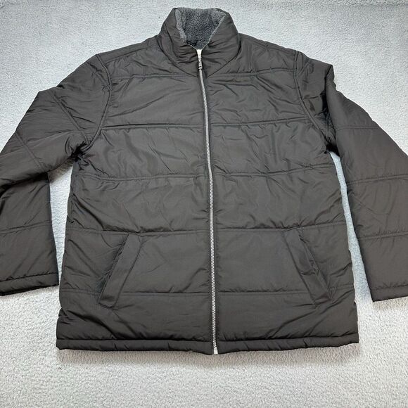 Weatherproof Vintage Men's Sherpa Fleece Lined Puffer Jacket BLACK‎ XL Full Zip - Picture 1 of 14